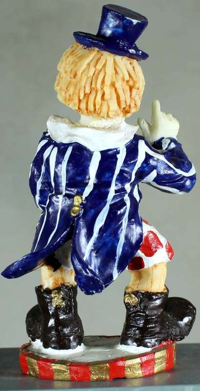 Small Clown Figurine - Holding Playing Card - BID NOW
