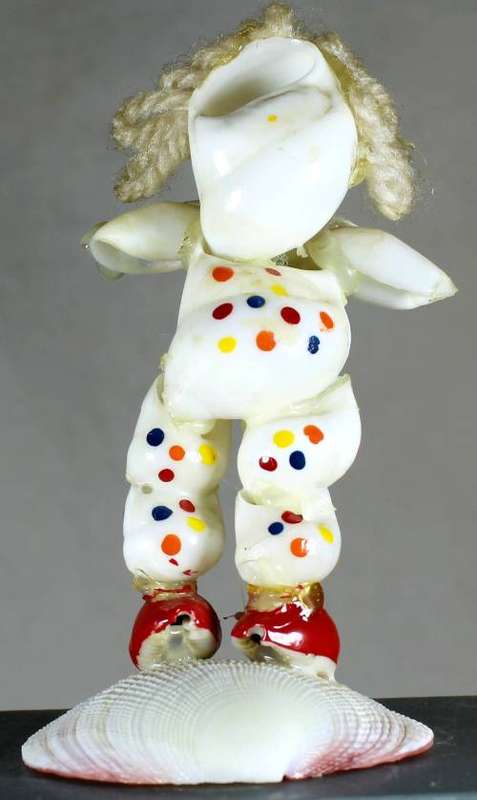 Clown Figurine - Polka Dot Suit Standing On A Shell - BID NOW