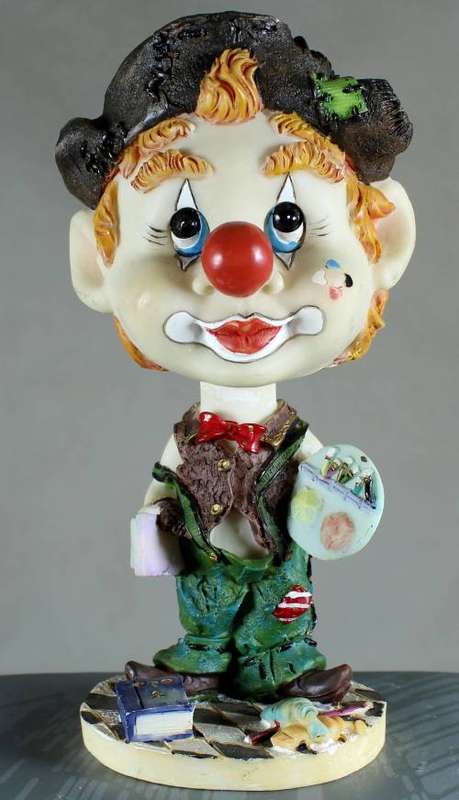 Clown Figurine - Bobble Head Painter - BID NOW