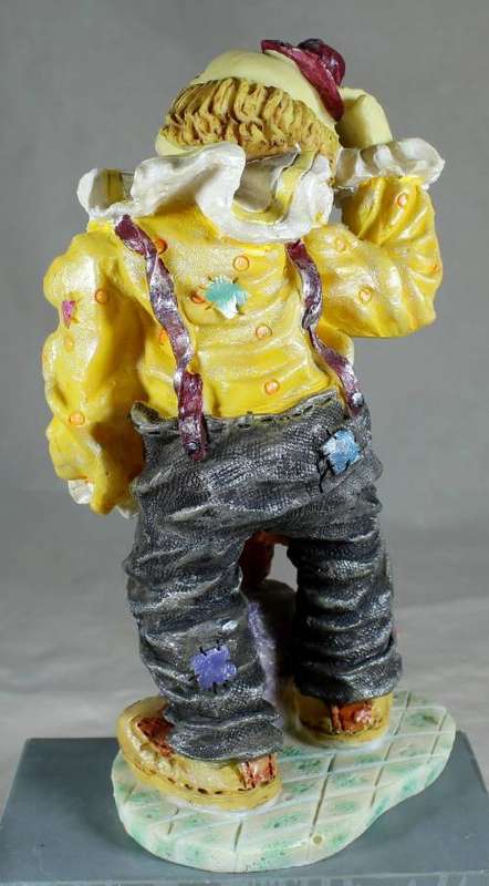 Large Clown Figurine - Performing with a  Dog and Ball - BID NOW