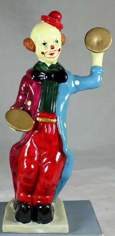 Large Clown Figurine - With Cymbals - BID NOW