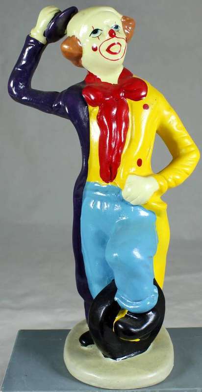 Large Clown Figurine - On a Unicycle - BID NOW