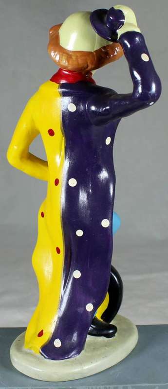 Large Clown Figurine - On a Unicycle - BID NOW