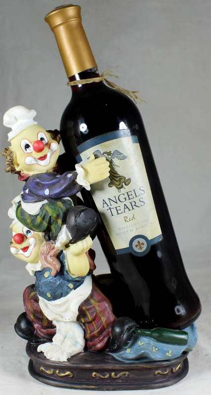 Large Clown Figurine - Wine Bottle Holder - BID NOW