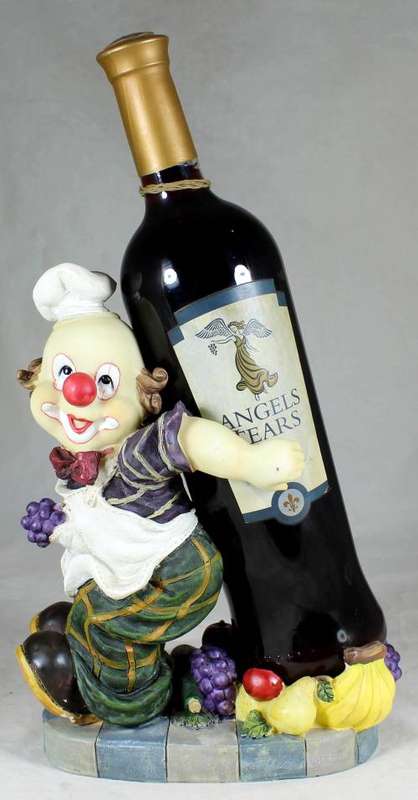 Large Clown Figurine - Wine Bottle Holder - BID NOW