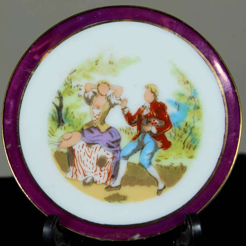 Limoges Miniature - Display Plate - Couple Dancing