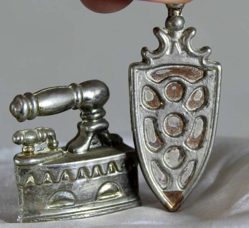 Miniature metal iron on stand
