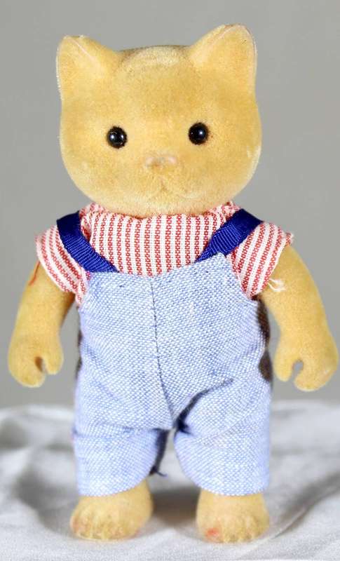 Sylvanian Families - Kitty dressed in a dungaree
