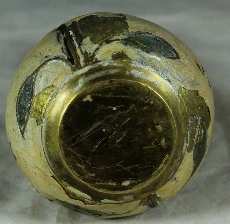 Cloisonne style solid brass posy vase