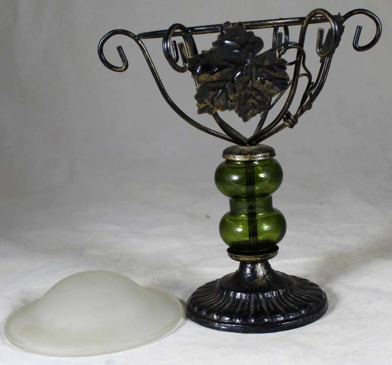 Metal & glass stand with trinket holder