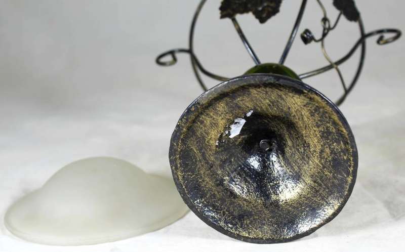 Metal & glass stand with trinket holder