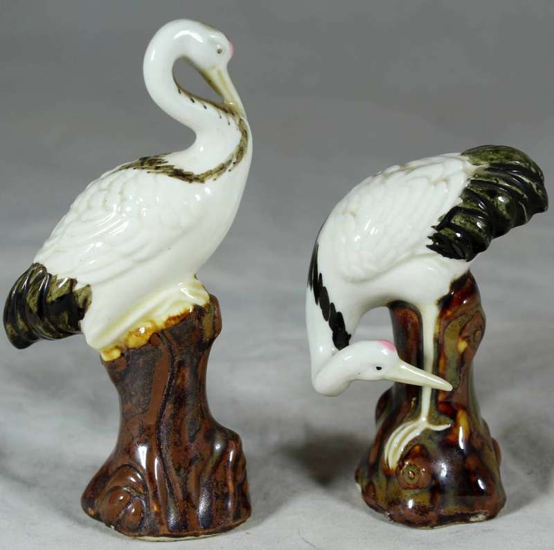 Pair of small porcelain Flamingos
