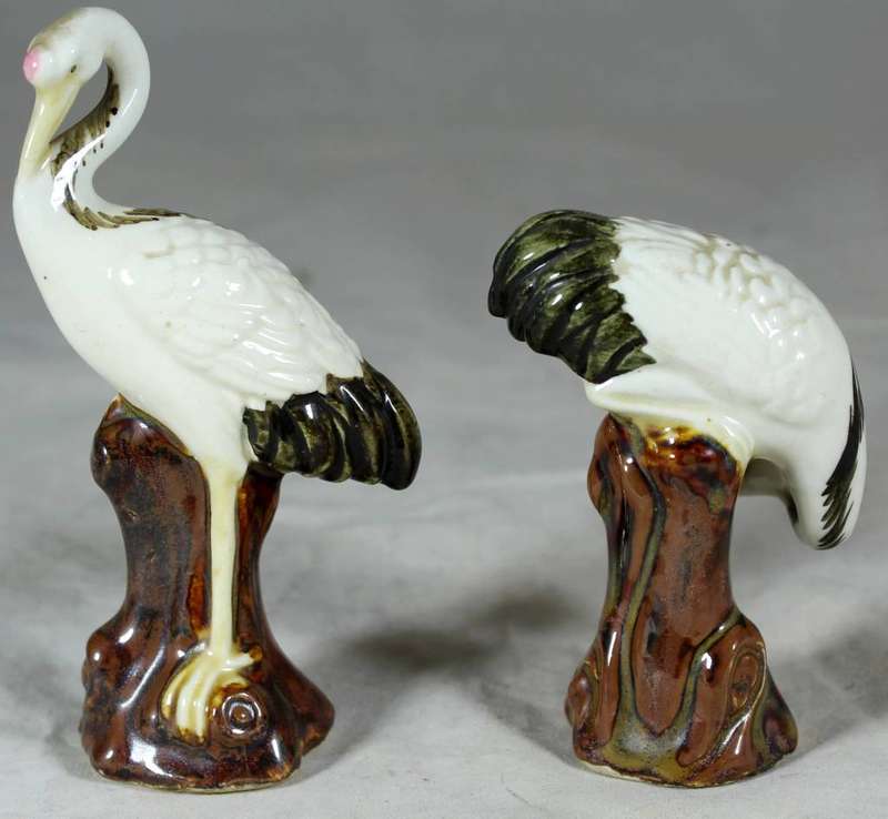 Pair of small porcelain Flamingos