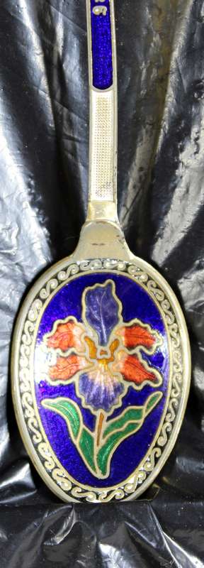 Souvenir Spoon - Copper - Singapore Enamel Embossed