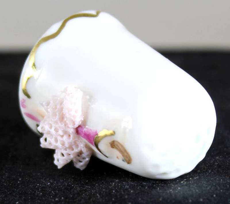 Collectible Thimble - Irish Dresden - Dancer With Pink Embossed Dress - Act Fast!! Bid Now!!!