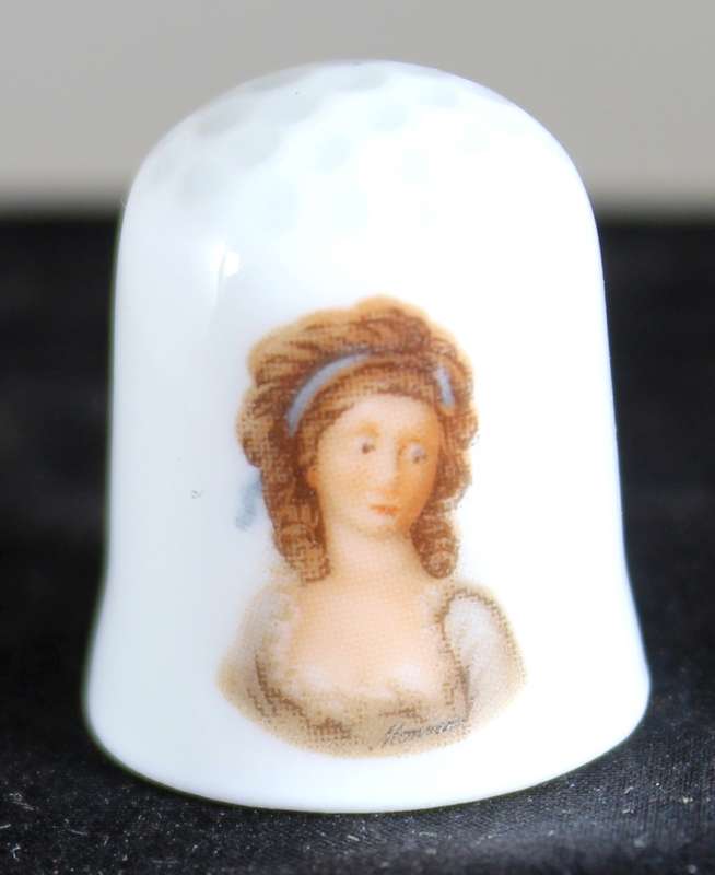 Collectible Thimble - Limoges - Victorian Lady