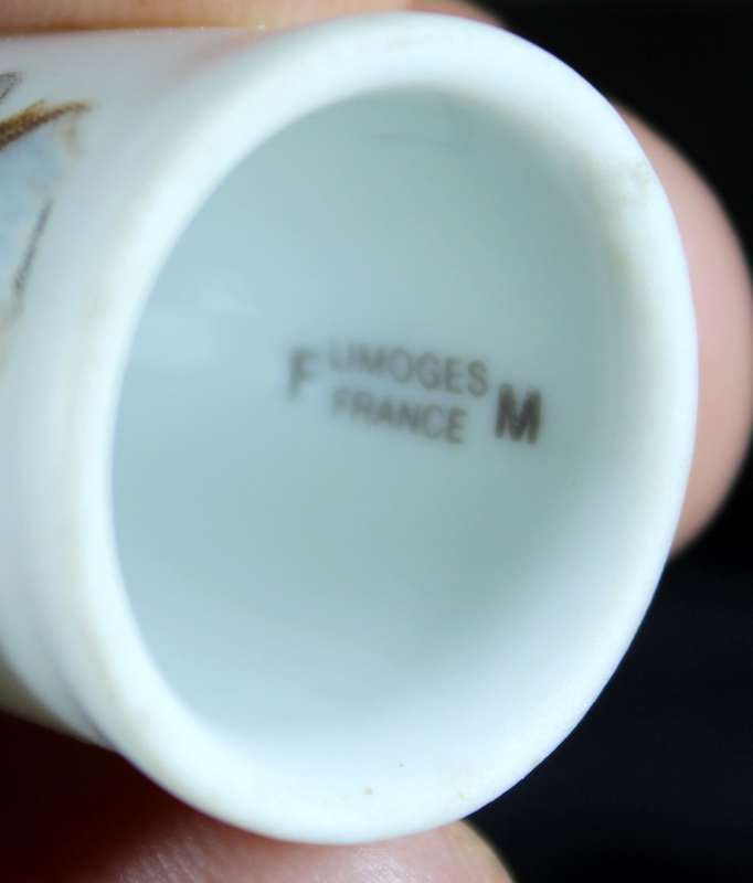 Collectible Thimble - Limoges - Lady With Hat With Ribbons - Act Fast!! Bid Now!!!