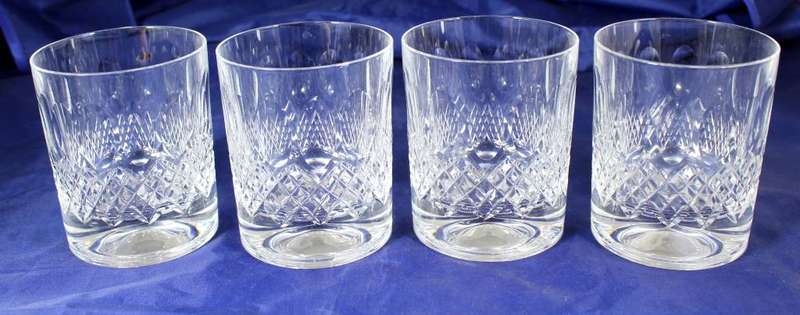 Set of 4 crystal whisky tumblers