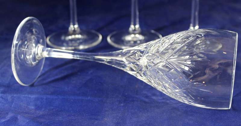 Set of 6 of Crystal White Wine Glasses