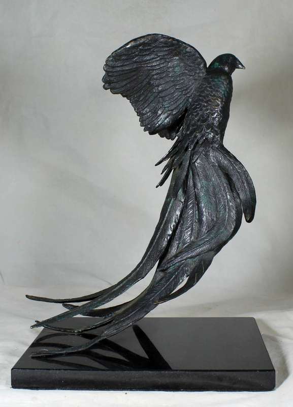 Metal dove sculpture