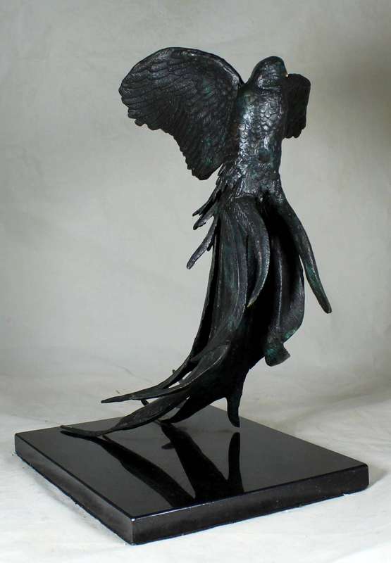 Metal dove sculpture