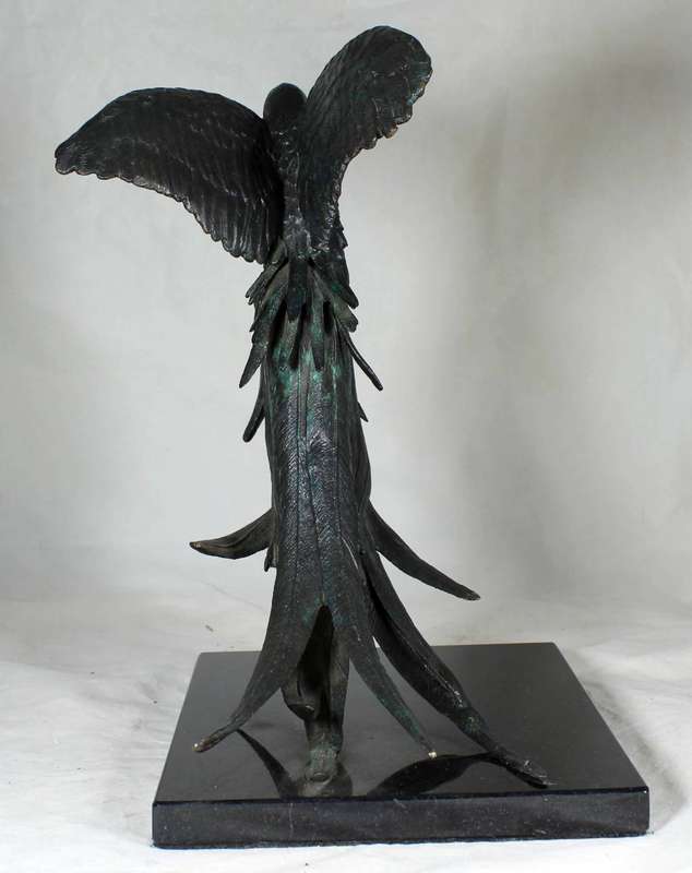 Metal dove sculpture