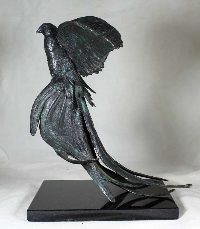 Metal dove sculpture