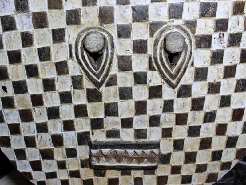 Large wooden carved shield