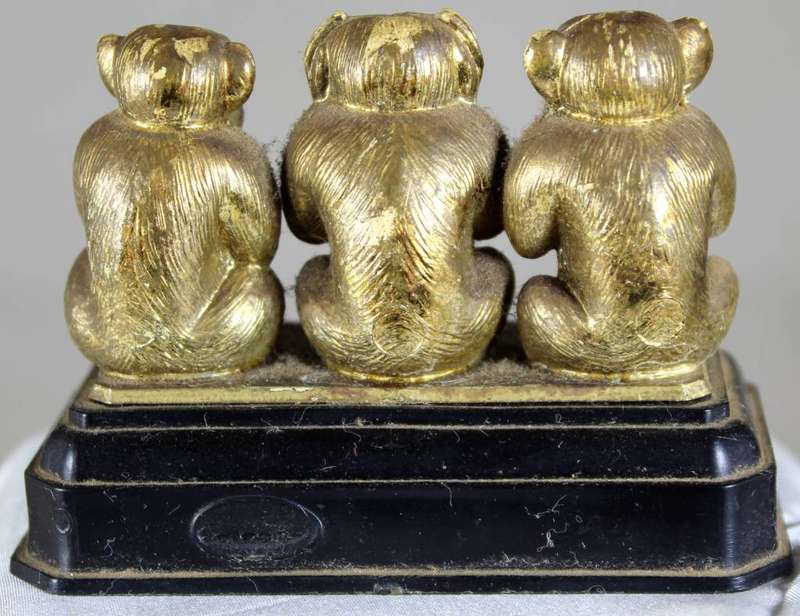 Miniature plastic 3 wise monkeys
