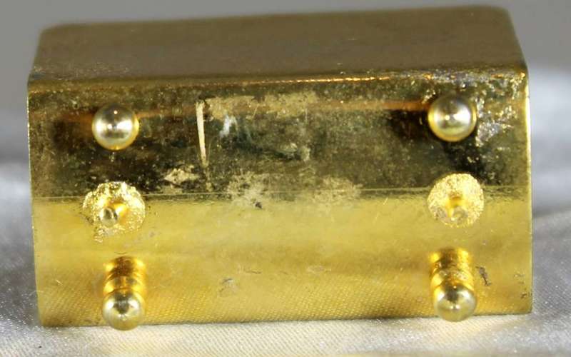 Miniature brass magazine rack