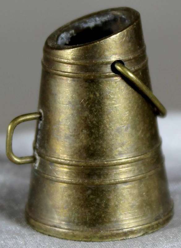 Miniature brass coal shuttle