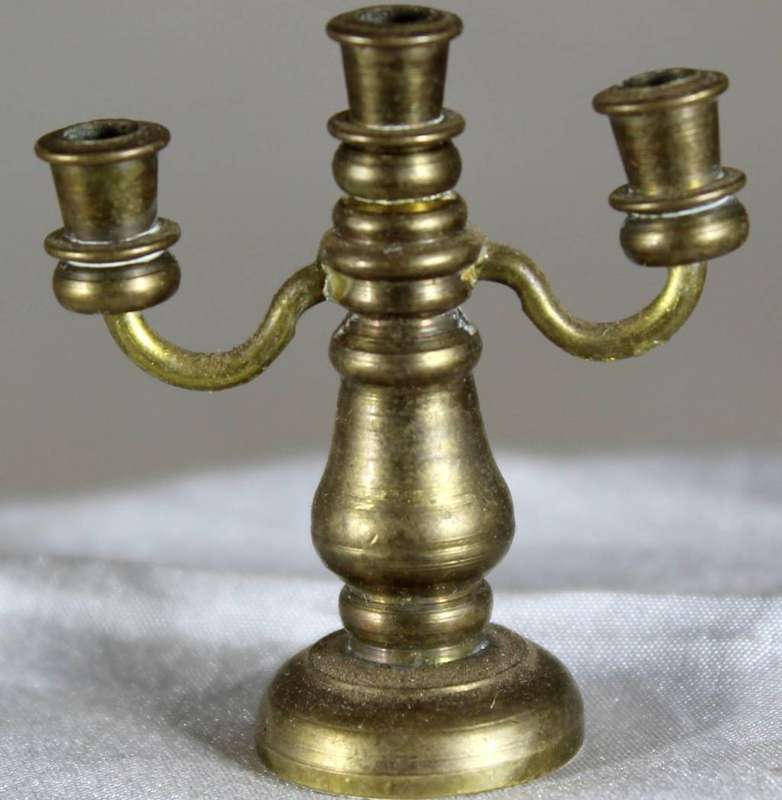 Miniature brass candelabra