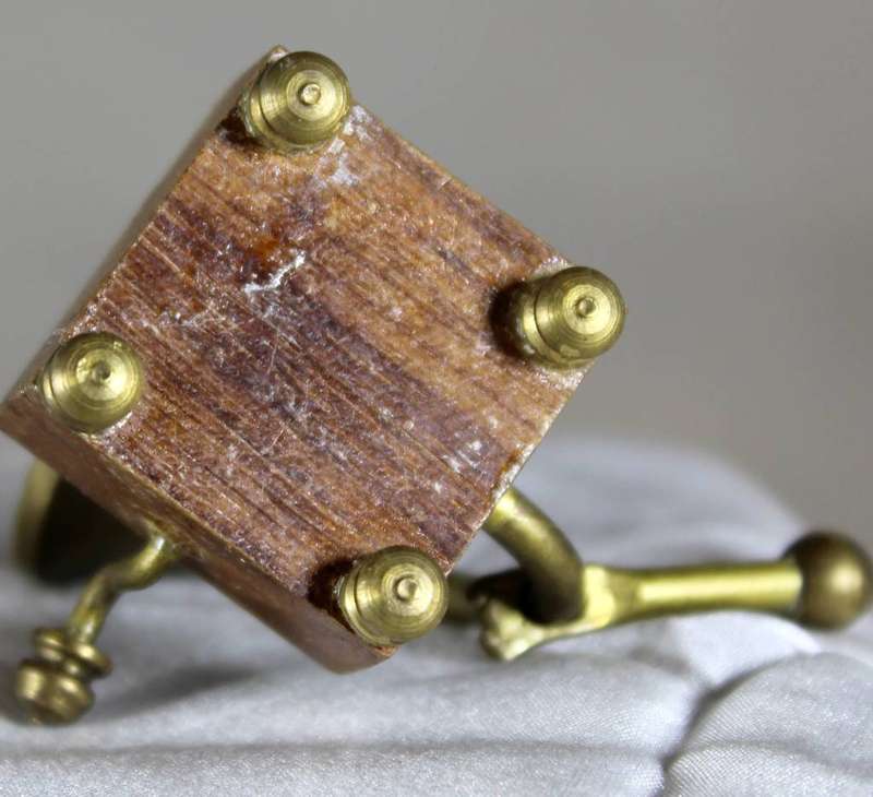 Miniature brass gramophone