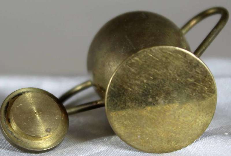 Miniature brass two handled container