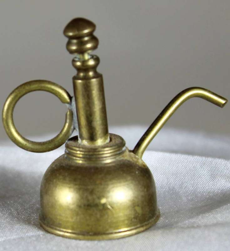 Miniature brass oil can