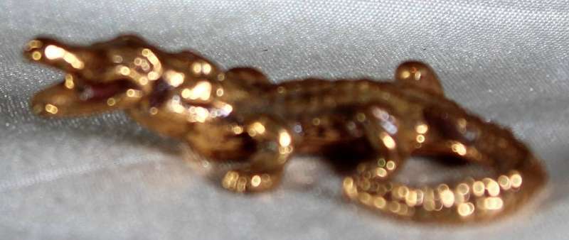 Miniature copper / lead crocodile