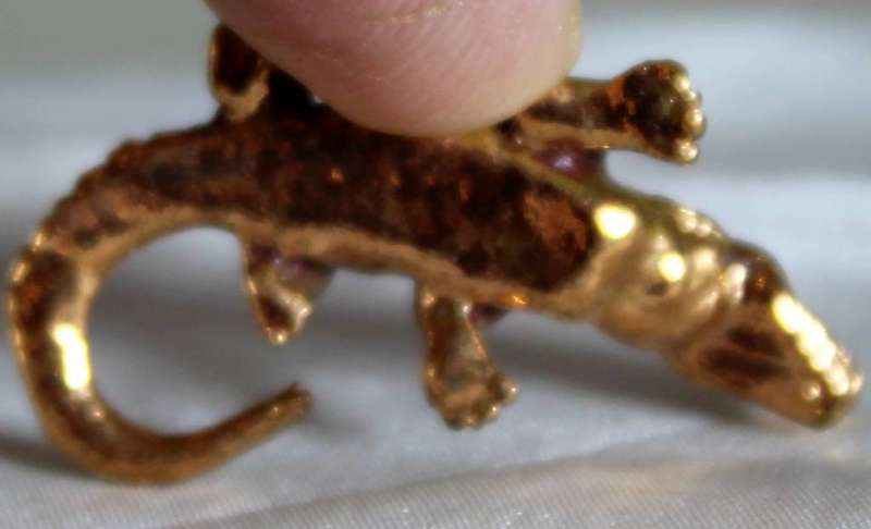 Miniature copper / lead crocodile