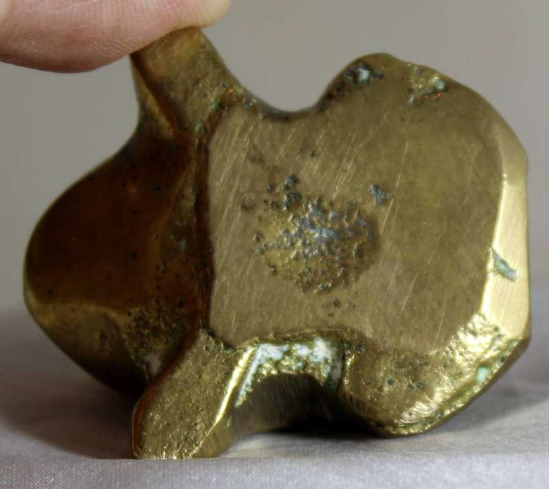 Miniature brass frog