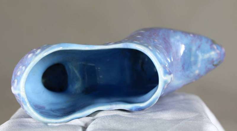 Blue high heel porcelain shoe
