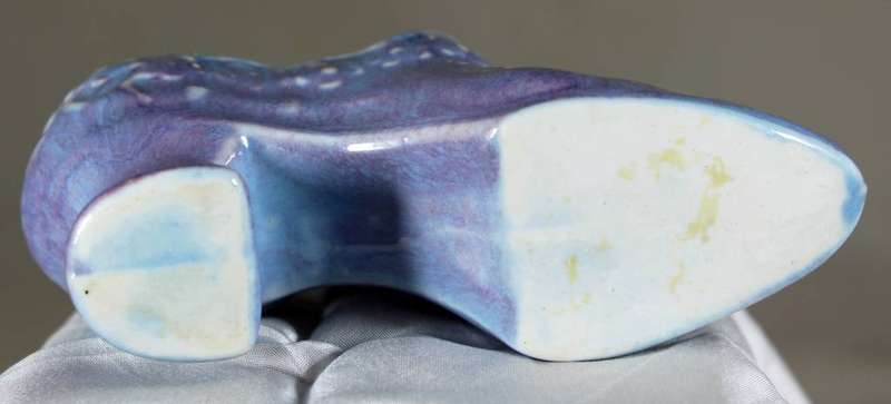 Blue high heel porcelain shoe