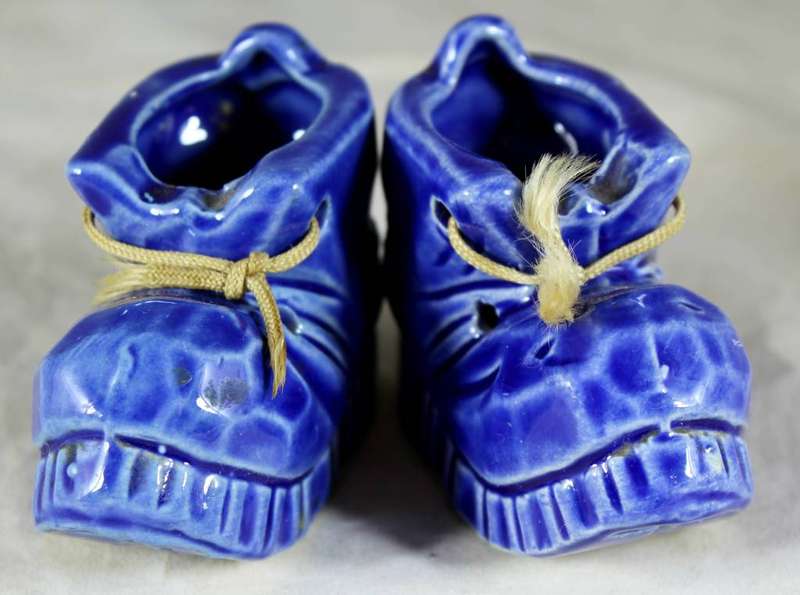 Pair of blue baby booties