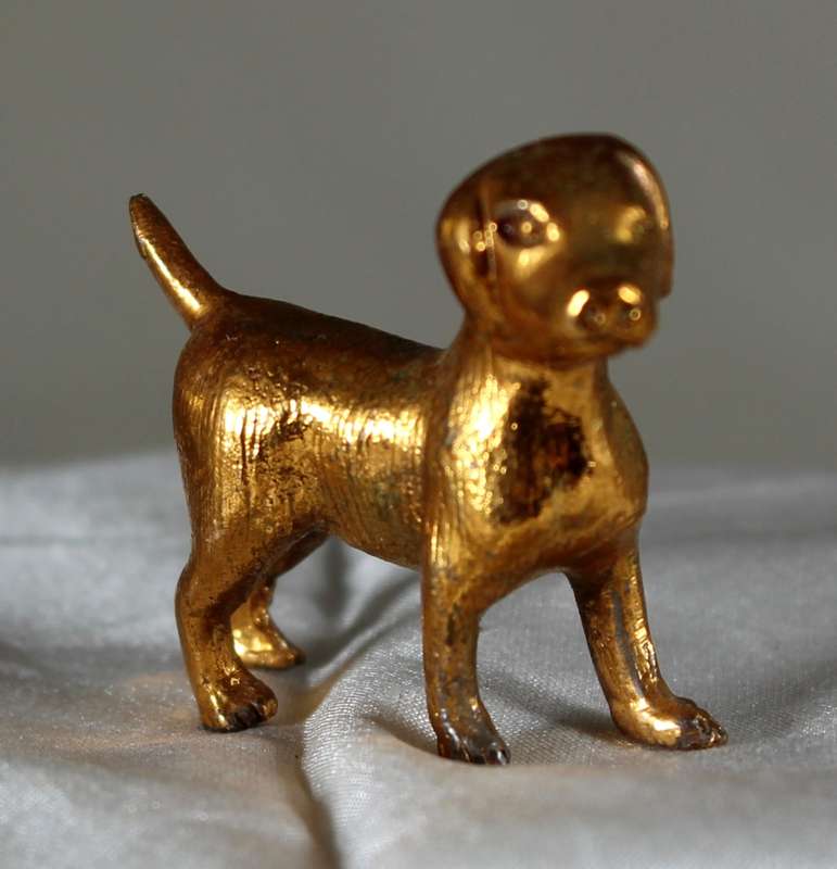 Copper over lead Dachshund standing