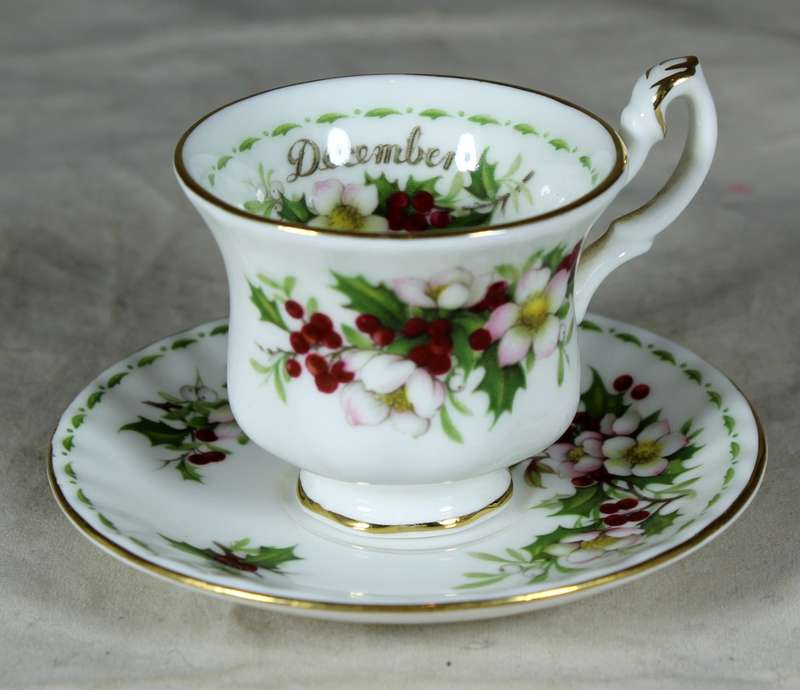 Royal Albert - Flower of the Month - Cup and Saucer-Duo- December - Miniature - Act Fast!! Bid Now!!