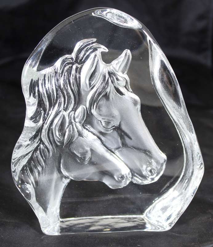Sculptured paperweight horses