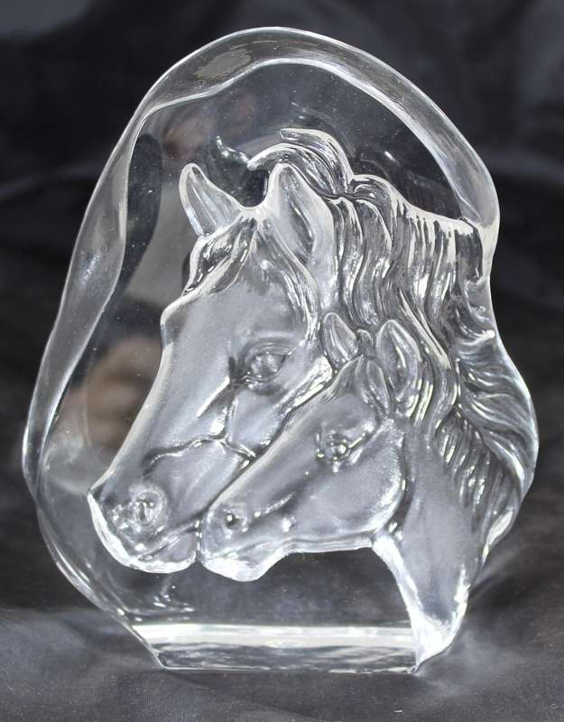 Sculptured paperweight horses