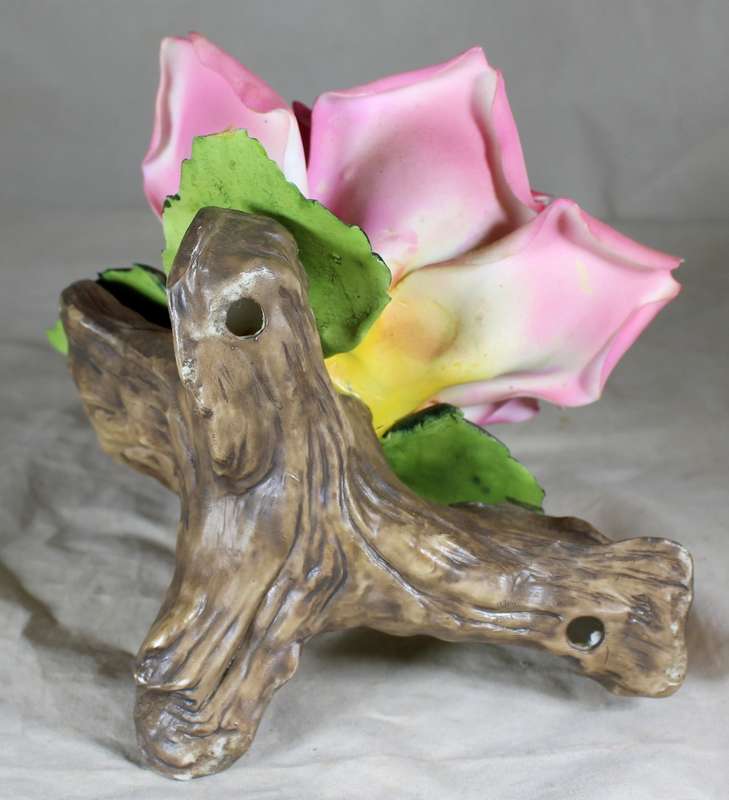 Porcelain Rose On Stump - Large