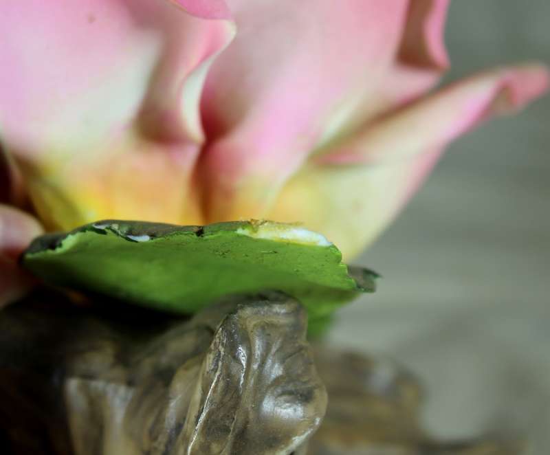 Porcelain Rose On Stump - Large