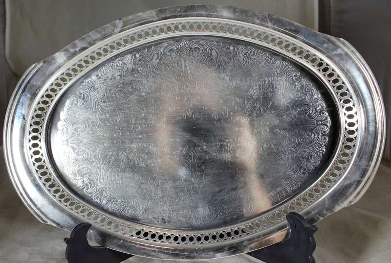 Silver Plated Serving Dish with Relish Tray - In Box