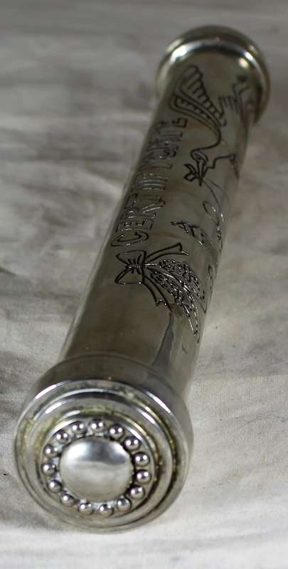 Silver Plated Birth Certificate - Cylinder Holder
