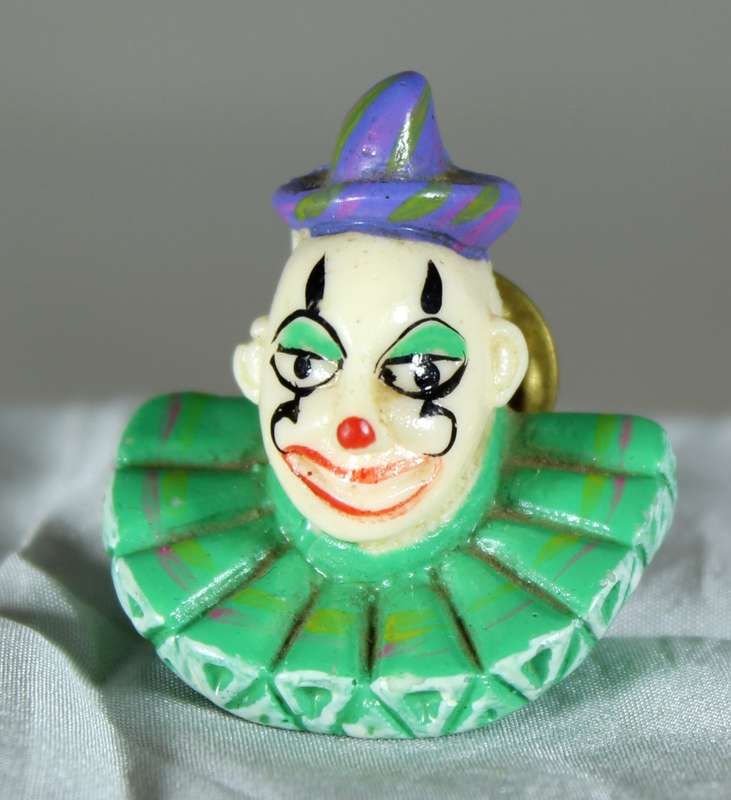 Clown head lapel pin